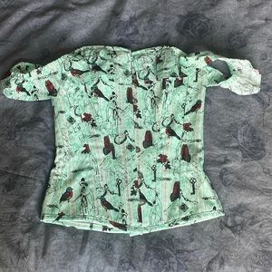 Mint green Steel Boned Corset